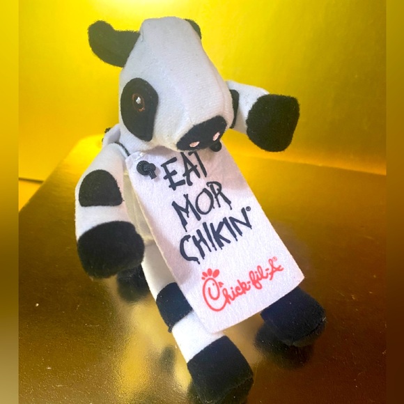 CHICK-FIL-A  PROMOTIONAL COW PLUSH WEARING DOUBLE-SIDED SIGN EAT MOR CHIKIN 2002 - Picture 15 of 15